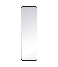 Elegant MR801860BK - Soft Corner Metal Rectangular Mirror 18x60 Inch in Black