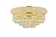 Elegant V1800F14G/RC - Primo 6 Light Gold Flush Mount Clear Royal Cut Crystal