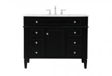 Elegant VF12542BK - 42 Inch Single Bathroom Vanity in Black