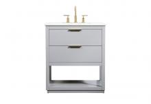 Elegant VF19230GR - 30 Inch Single Bathroom Vanity in Grey