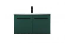 Elegant VF44536MGN - 36 Inch Single Bathroom Vanity in Green