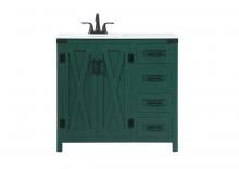 Elegant VF90236MGN - 36 Inch Single Bathroom Vanity in Green