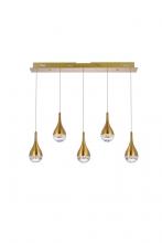 Elegant 3805D33SG - Amherst 34 Inch LED Pendant in Satin Gold