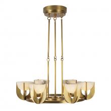 Alora Lighting CH362627VBAR-UNV - Colette 27-in Vintage Brass/Alabaster LED Chandelier