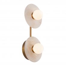 Alora Lighting WV346214VBAR - Dahlia 14-in Vintage Brass/Alabaster LED Wall/Vanity