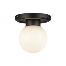 Alora Lighting SF407306MBGO - Fiore 6-in Matte Black/Glossy Opal Glass 1 Light Semi-Flush