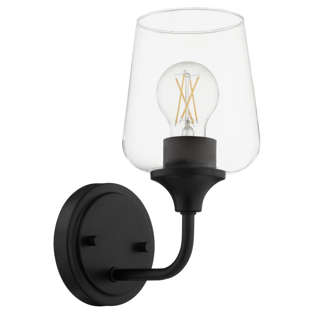 Raymond 1 Light Wall Mount, Matte Black