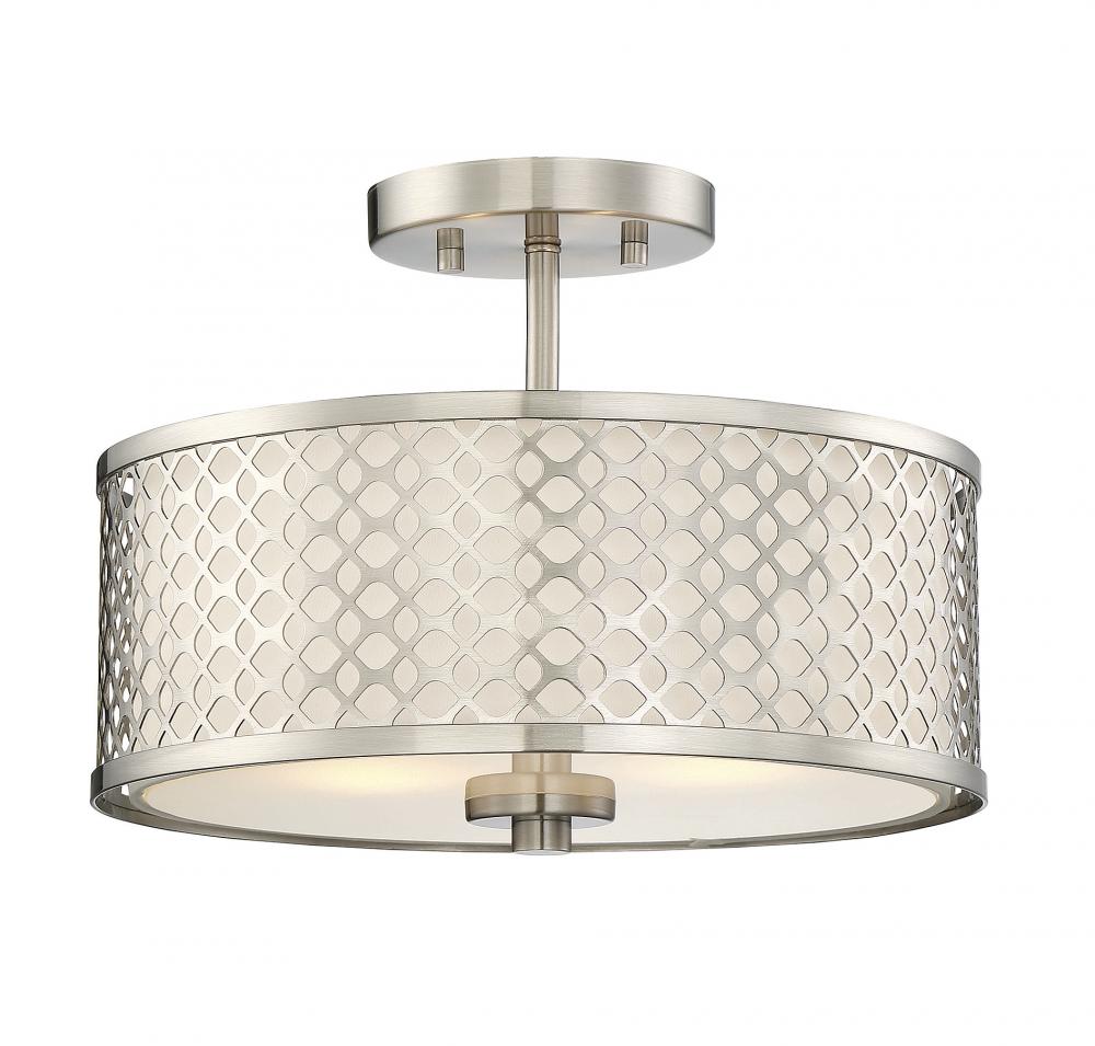 2-Light Ceiling Light in Brushed Nickel