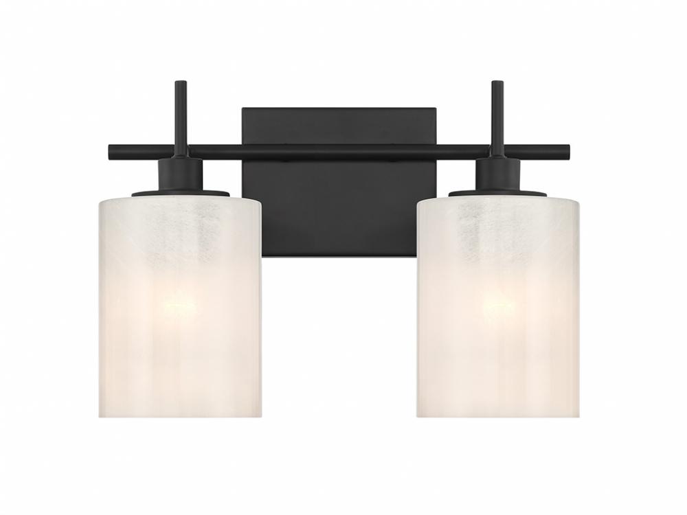 2-Light Bathroom Vanity Light in Matte Black