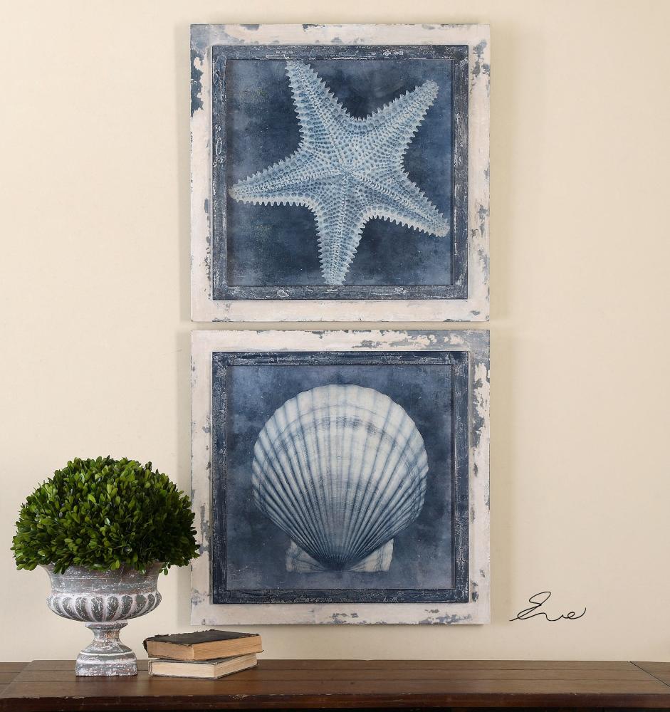 Ocean Blue Framed Art S/2