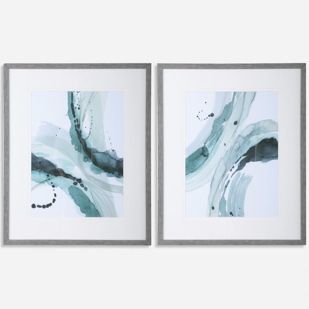 Depth Abstract Watercolor Prints, S/2