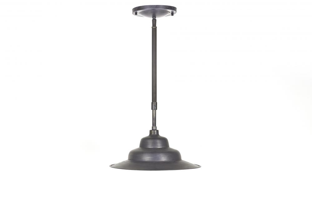 Tiered Barn Pendant 11.75" Shade Dark Brass Medium Base Socket AP10 Adjustable Pendant, Le