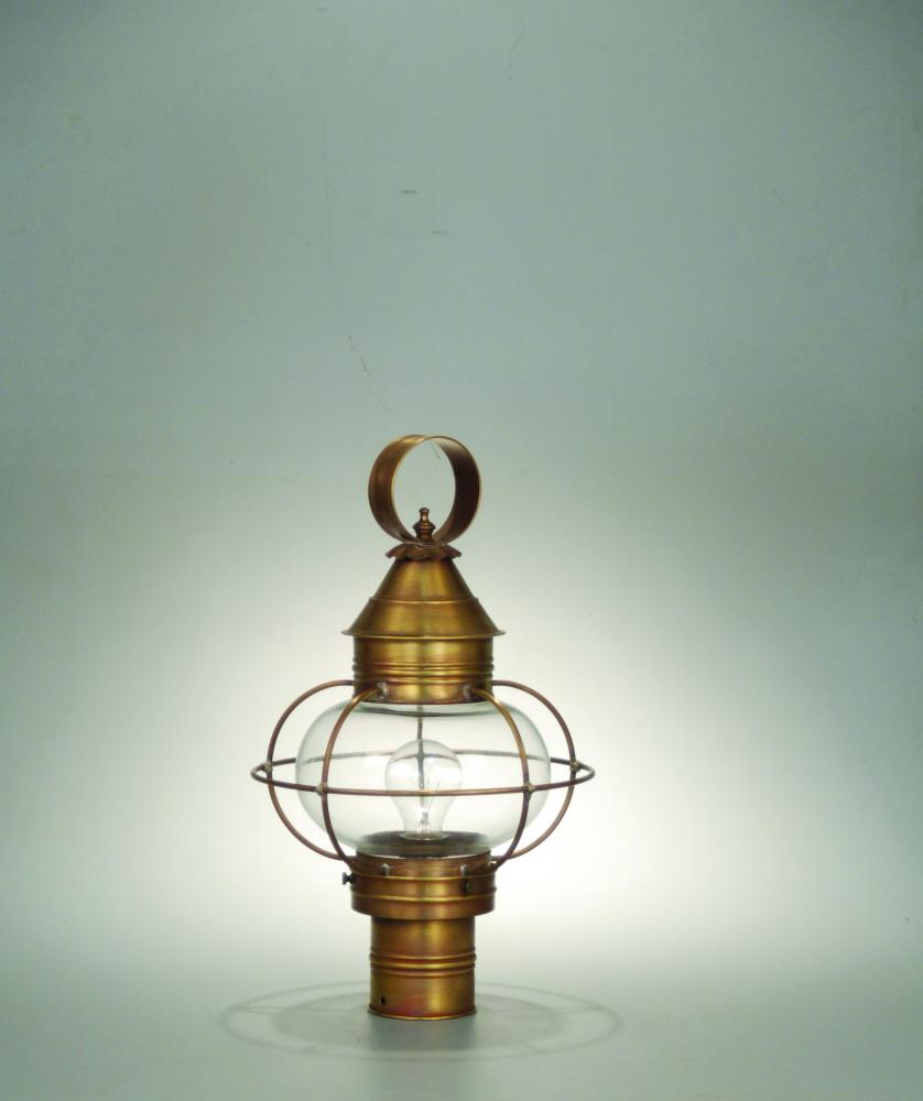 Caged Onion Post Dark Antique Brass Medium Base Socket Clear Glass