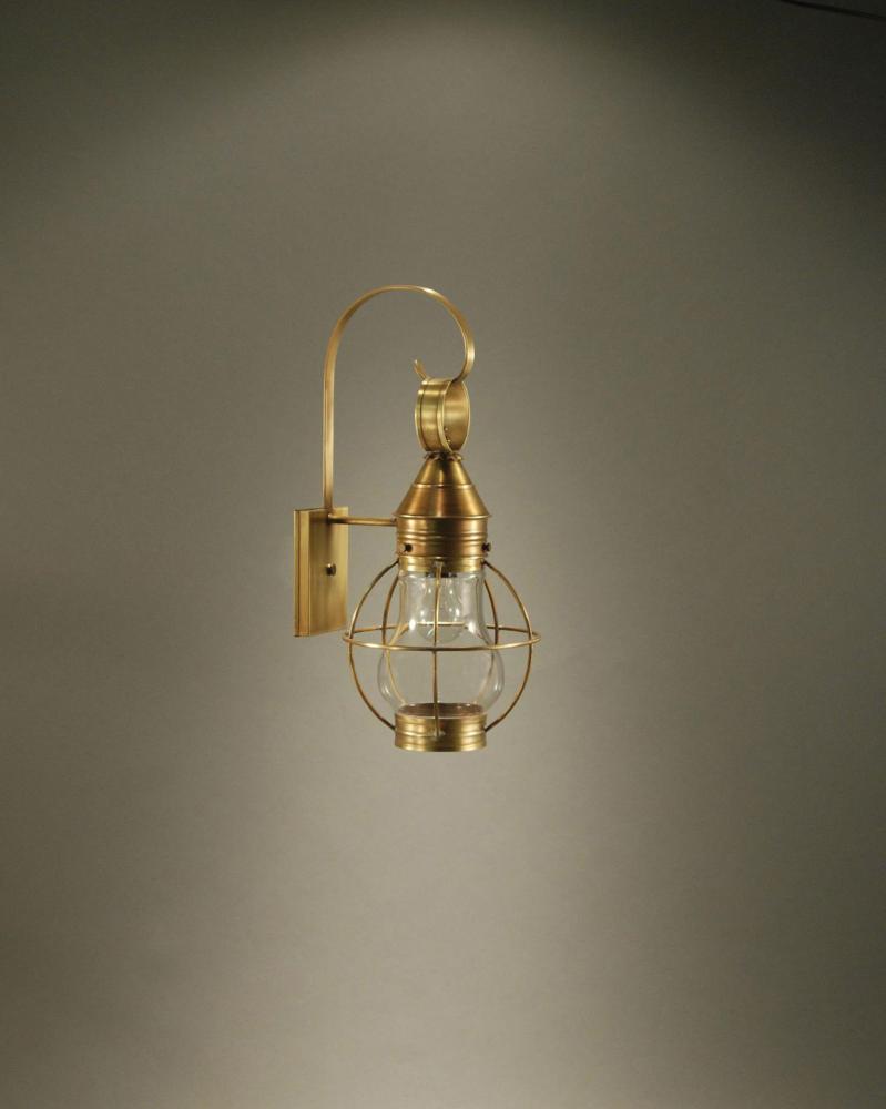 Caged Pear Wall Dark Brass Medium Base Socket Clear Glass