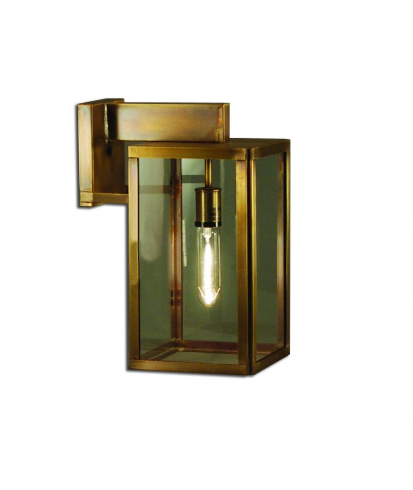 Midtown Small Wall Bracket Antique Brass Medium Base Socket Clear Glass