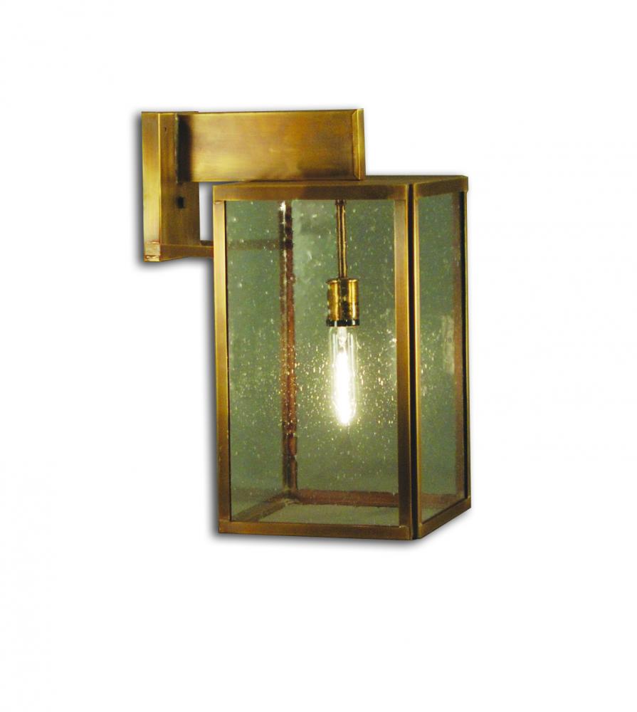 Midtown Medium Wall Bracket Dark Brass Medium Base Socket Clear Seedy Glass