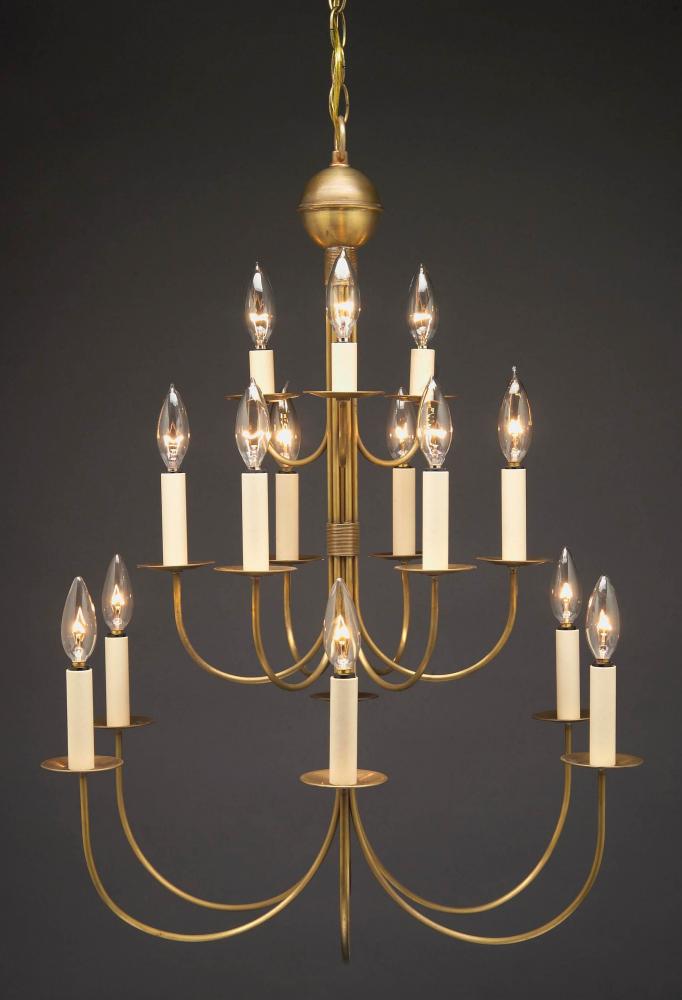 Hanging 3 Tier J-Arms Dark Brass 15 Candelabra Soc