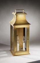 Northeast Lantern 5651-VG-LT2-CLR - Pagoda Wall Verdi Gris 2 Candelabra Sockets Clear Glass