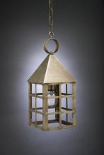 Northeast Lantern 7132-DB-MED-CLR - Pyramid Top H-Bars Hanging Dark Brass Medium Base Socket Clear Glass