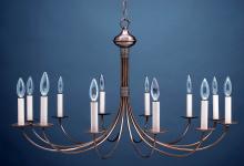 Northeast Lantern 952-DAB-LT12 - Hanging J-Arms Dark Antique Brass 12 Candelabra Sockets