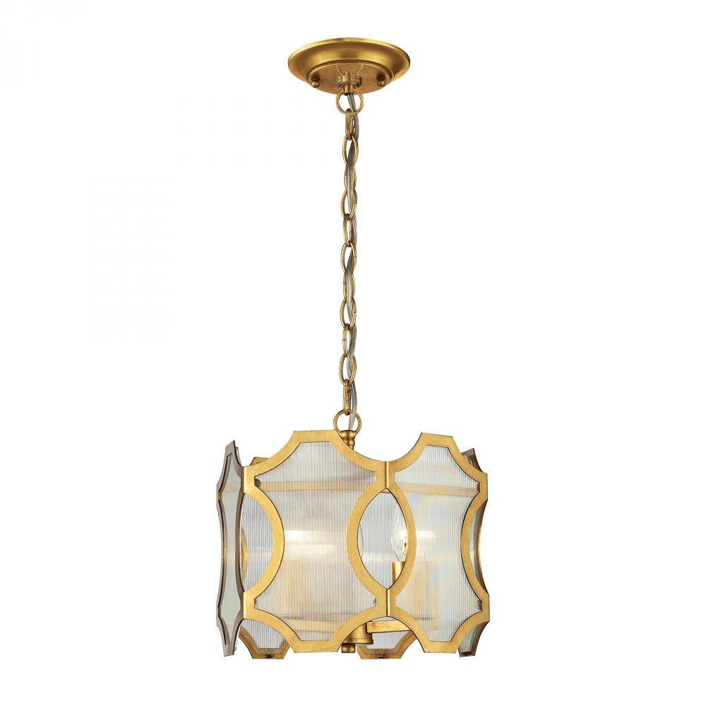 Benicia 3 Light Pendant In Antique Gold Leaf