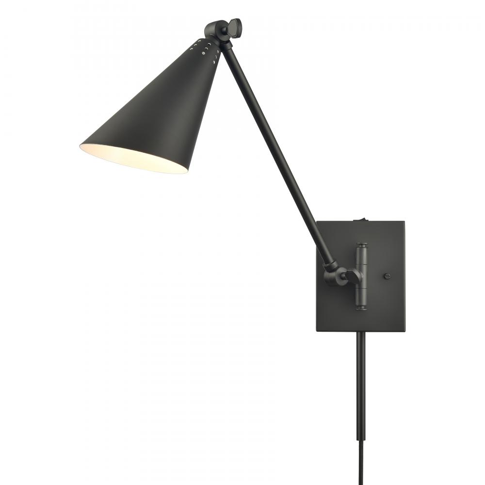 Whitmire 10.5'' High 1-Light Plug-In/Hardwire Sconce - Matte Black