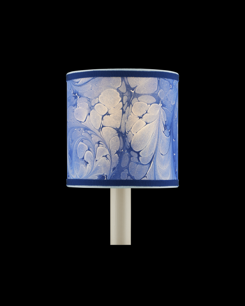 Marble Blue Paper Drum Chandelier Shade