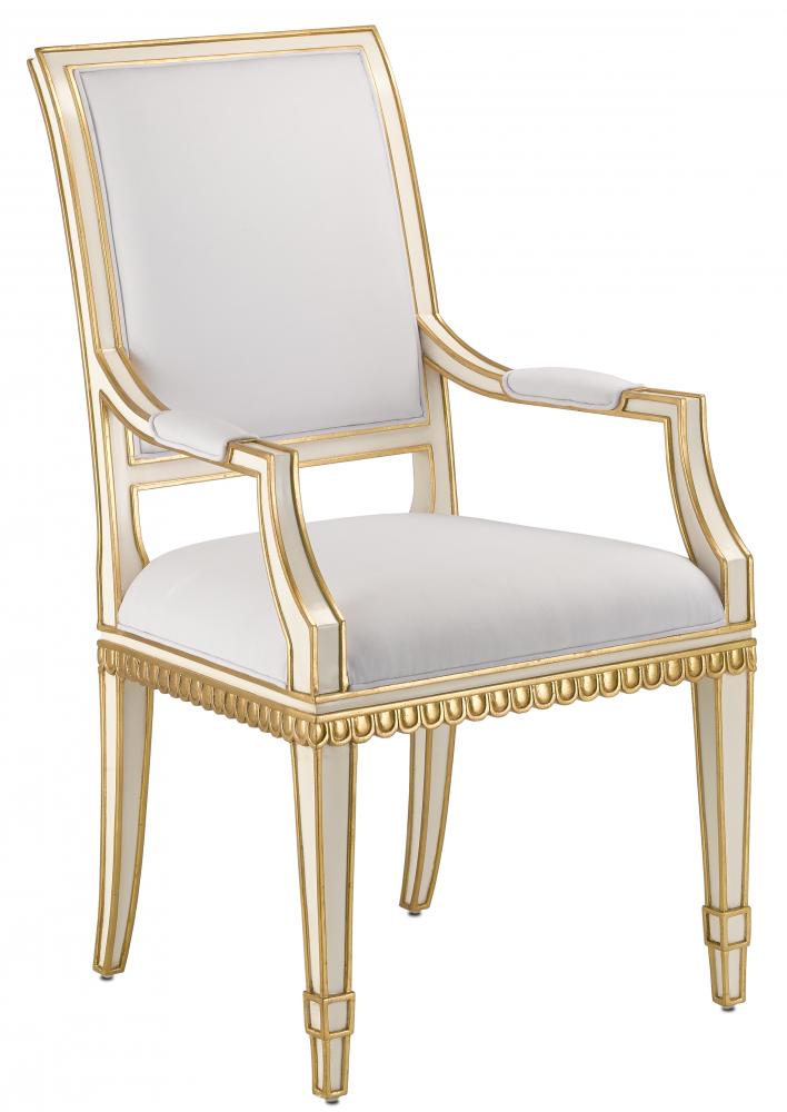 Ines Muslin Ivory Arm Chair