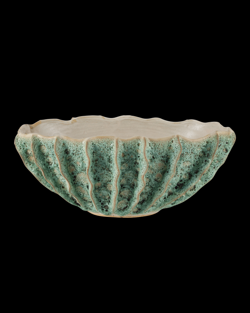 Sunken Boat Oval Green Bowl